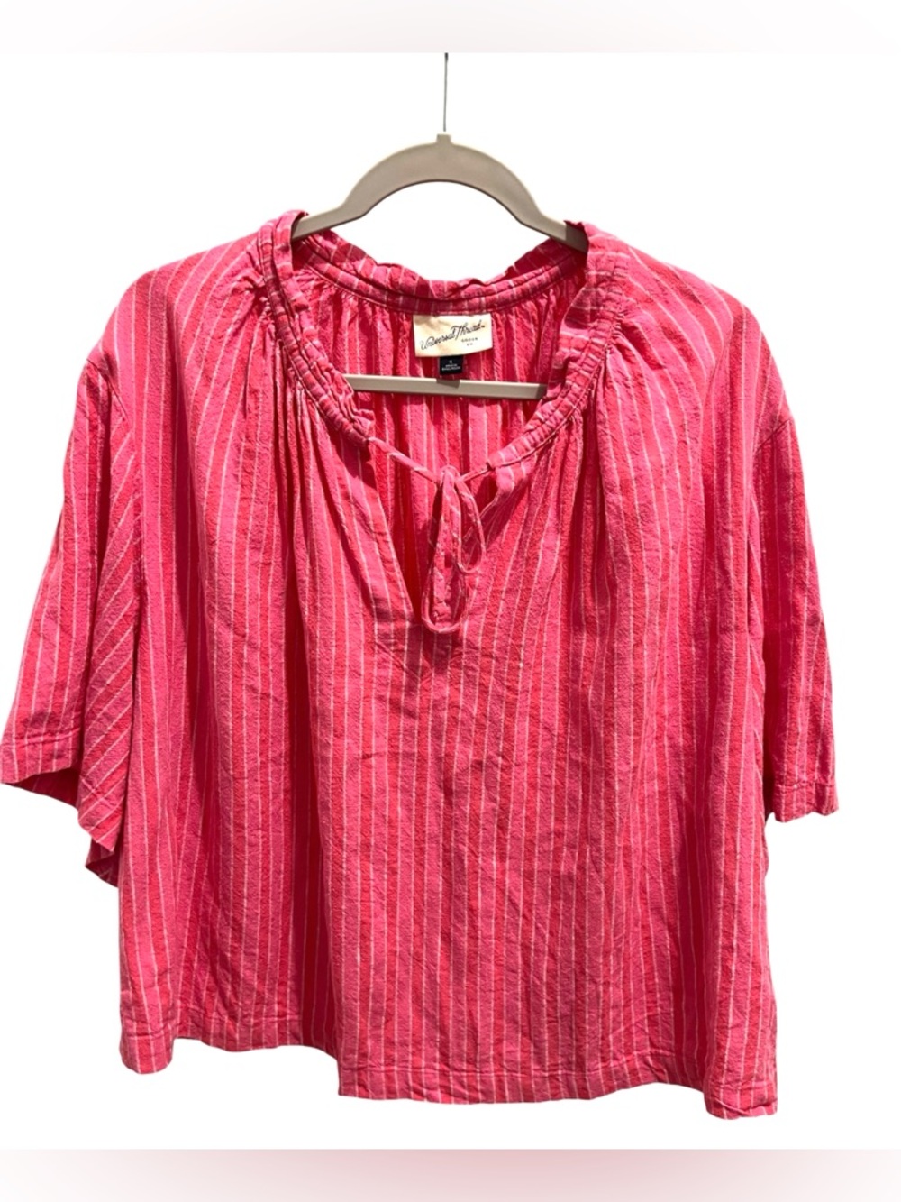 Universal Thread Pink Striped Peasant Tunic size L